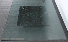 Marble, Steel, and Glass Cocktail Table in the Manner of Breuton, 1980s