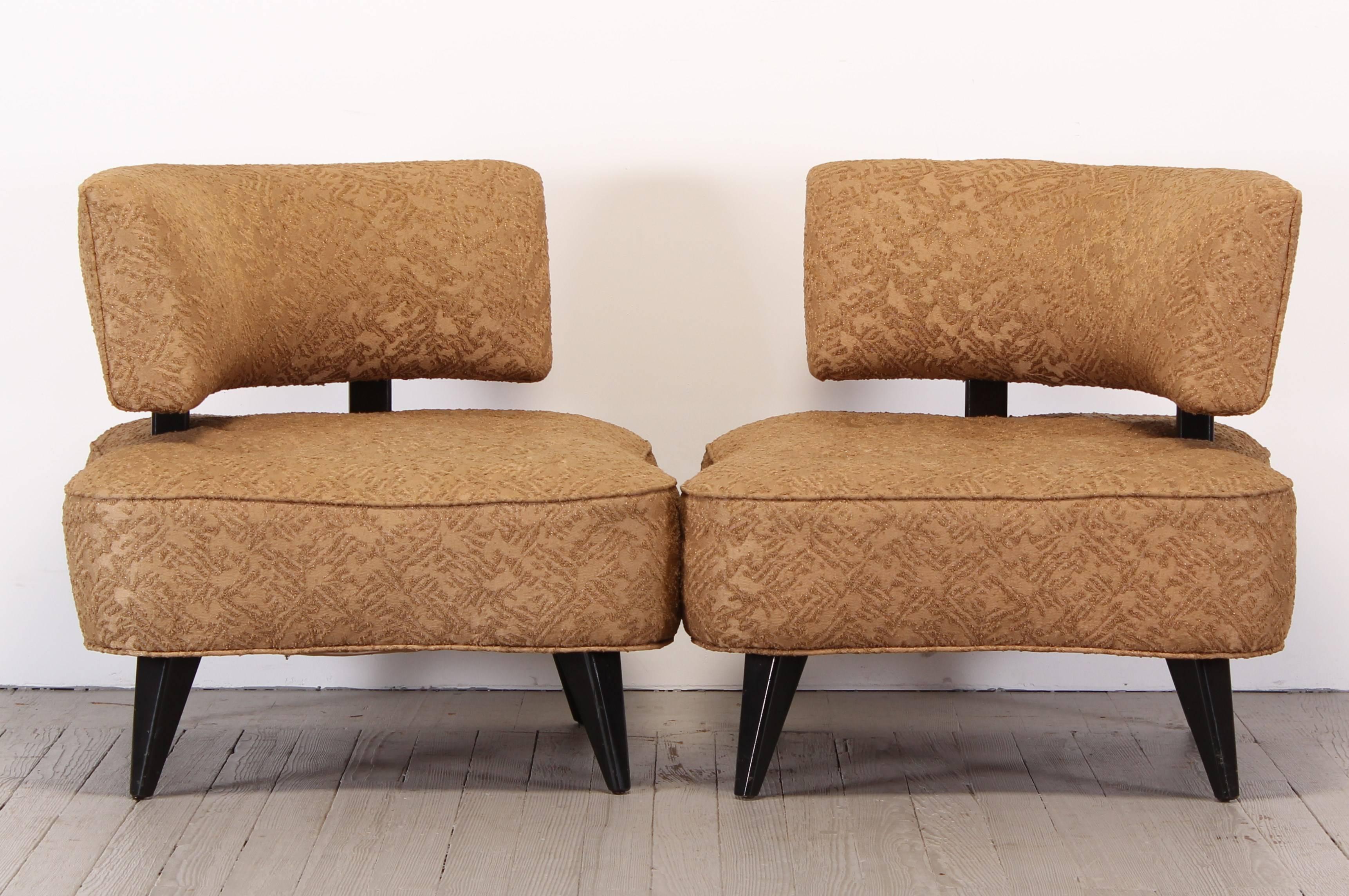 American Pair of James Mont Style Chairs, 1940