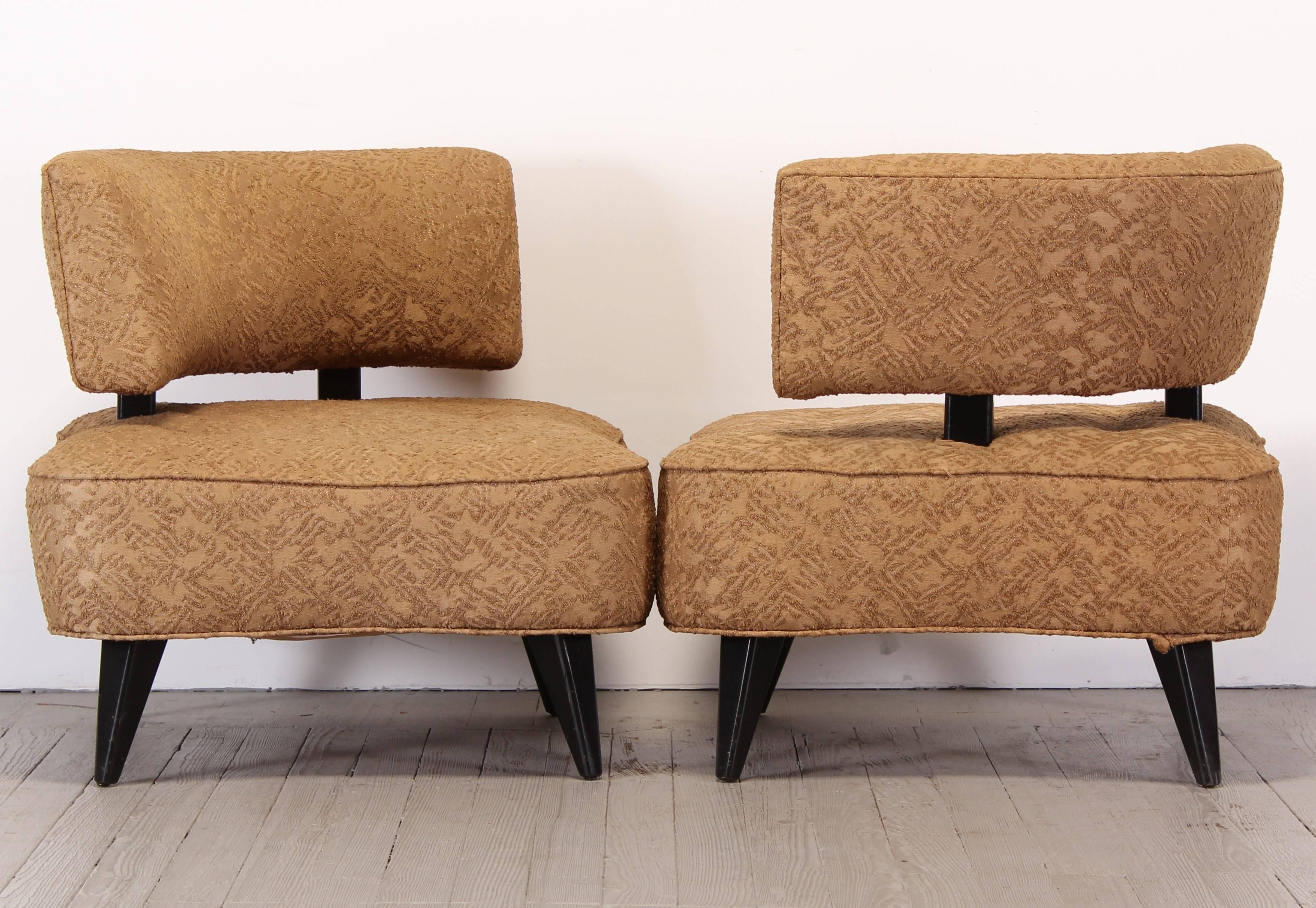 Mid-20th Century Pair of James Mont Style Chairs, 1940