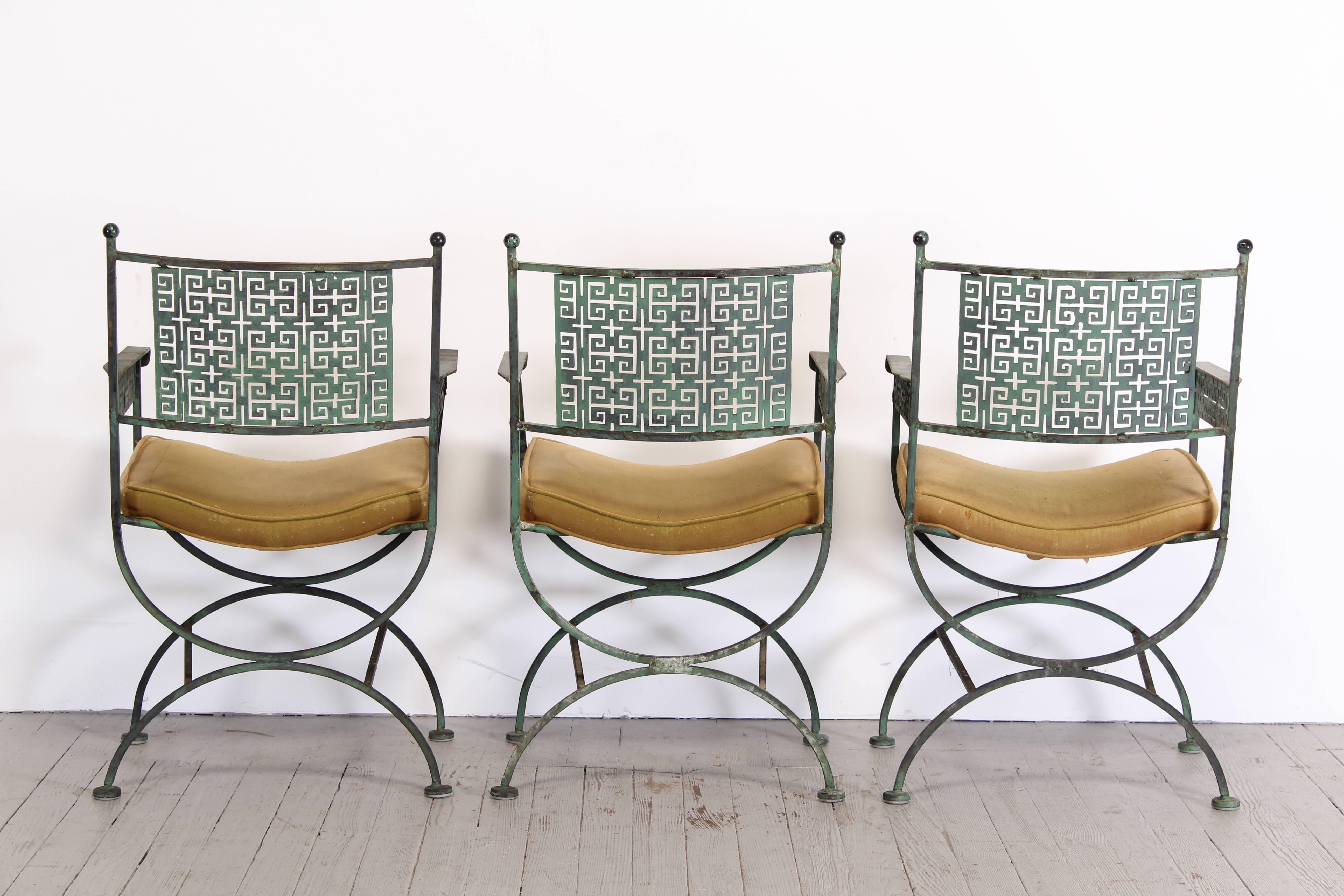 Seven-Piece Wrought Iron Patio Set by Shaver-Howard, 1960 In Good Condition In Hamburg, PA