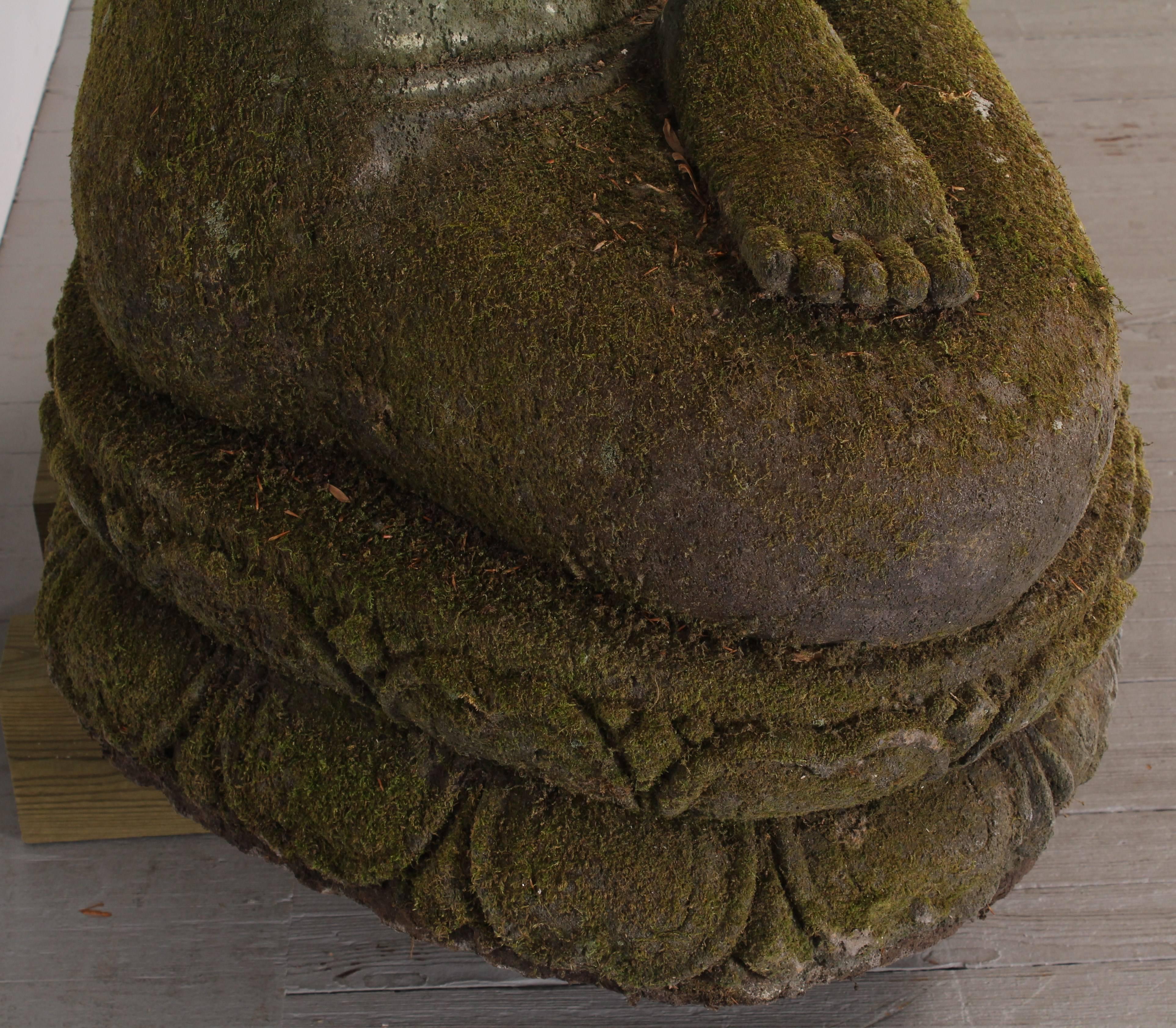 Monumental Lava Stone Hand-Carved Buddha, 20th Century 3