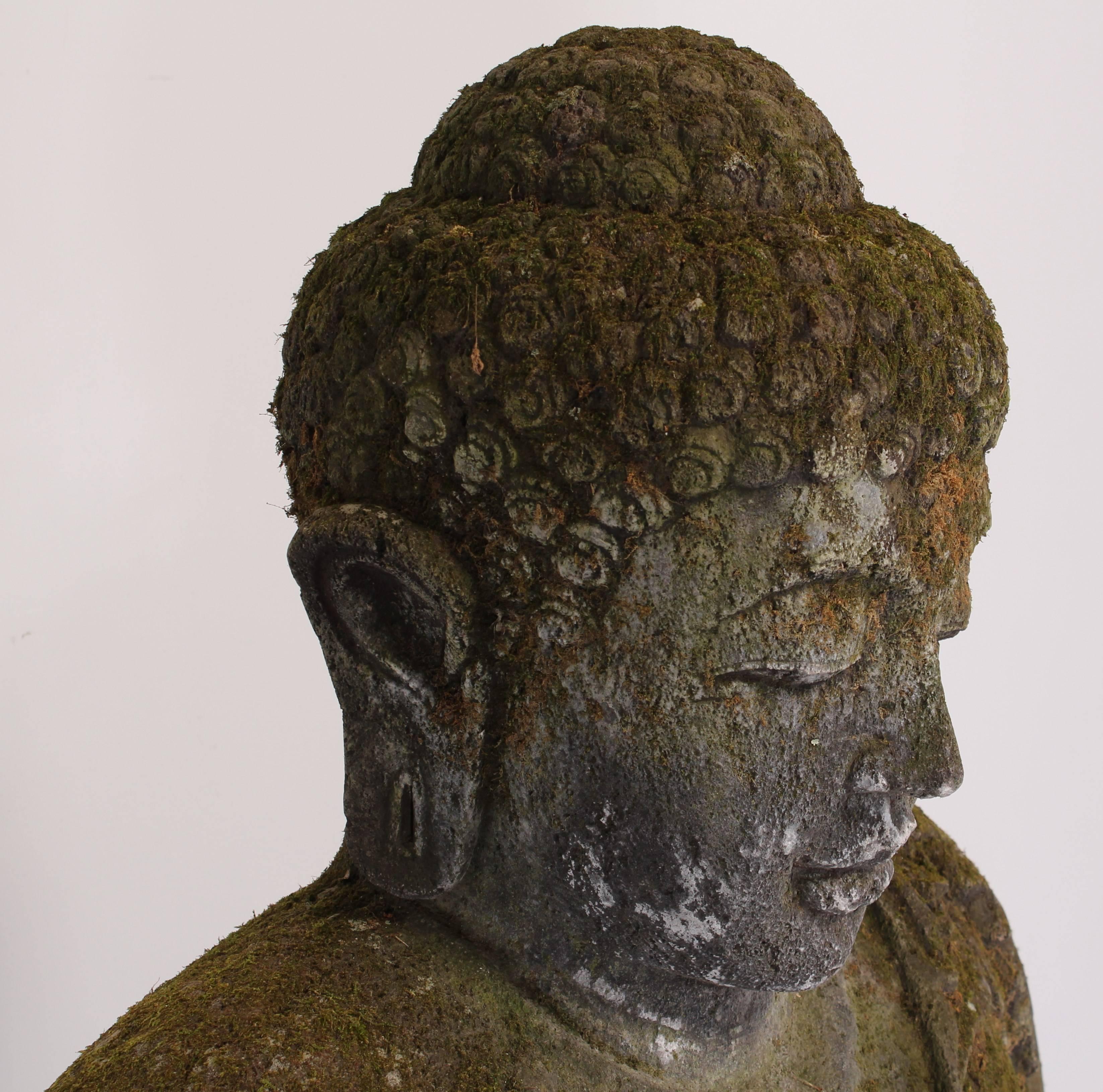 Monumental Lava Stone Hand-Carved Buddha, 20th Century 2