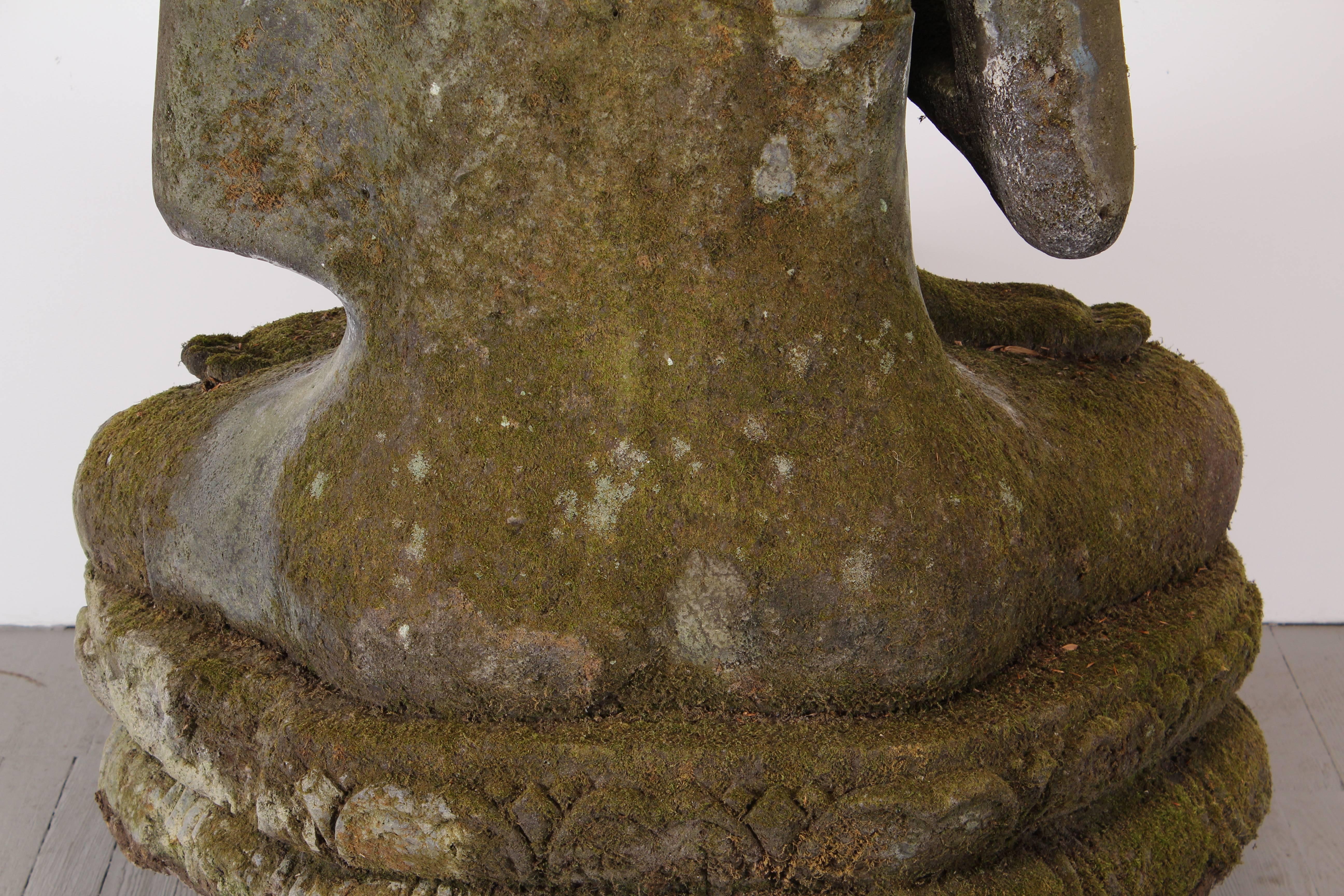 Monumental Lava Stone Hand-Carved Buddha, 20th Century 5