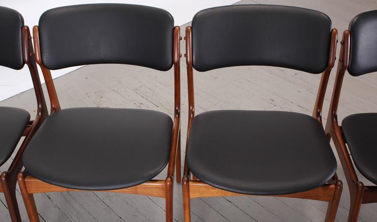 Set of Six Dining Chairs Model 49 by Erik Buch for Oddense