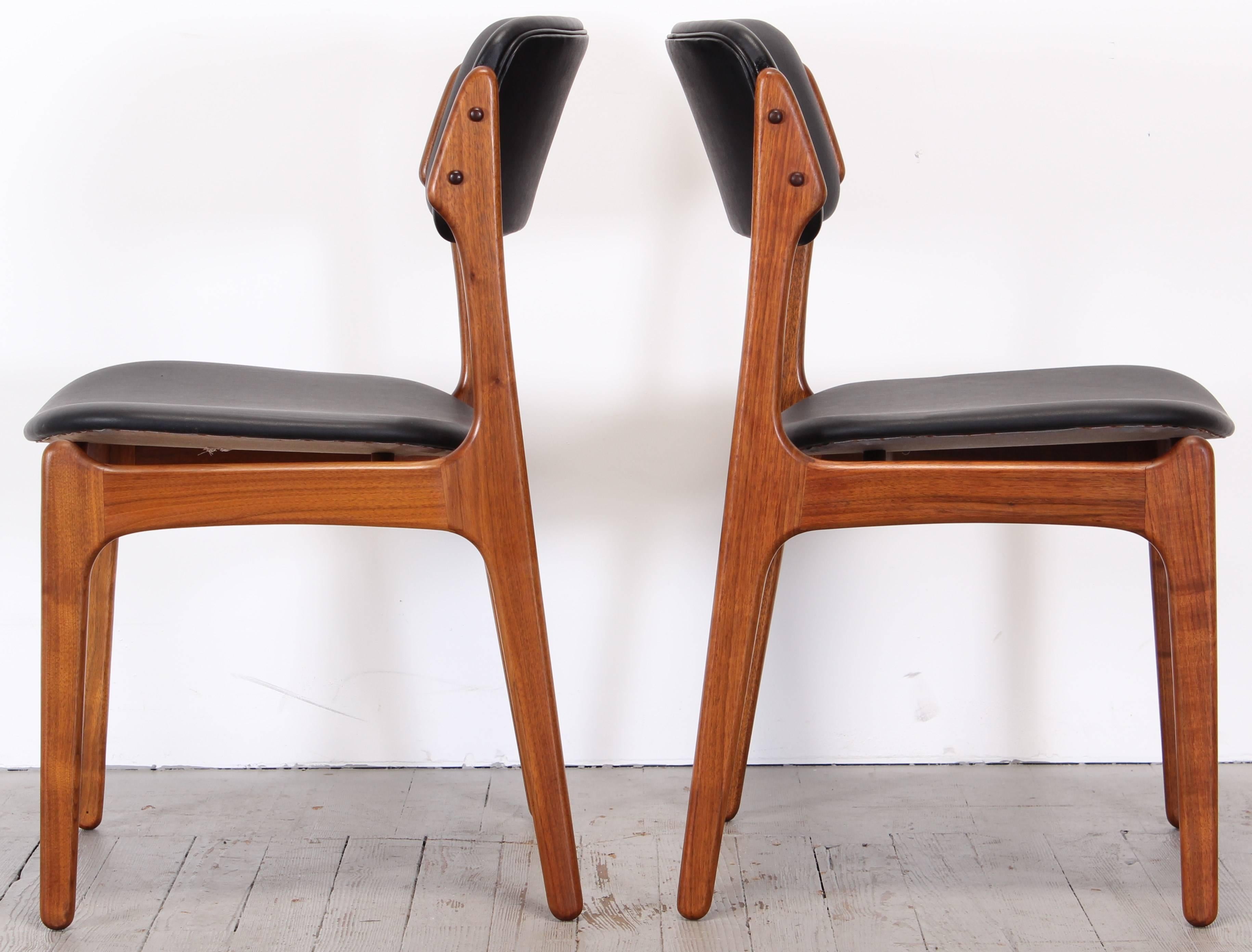 Danish Set of Six Dining Chairs Model 49 by Erik Buch for Oddense Maskinsinedkeri