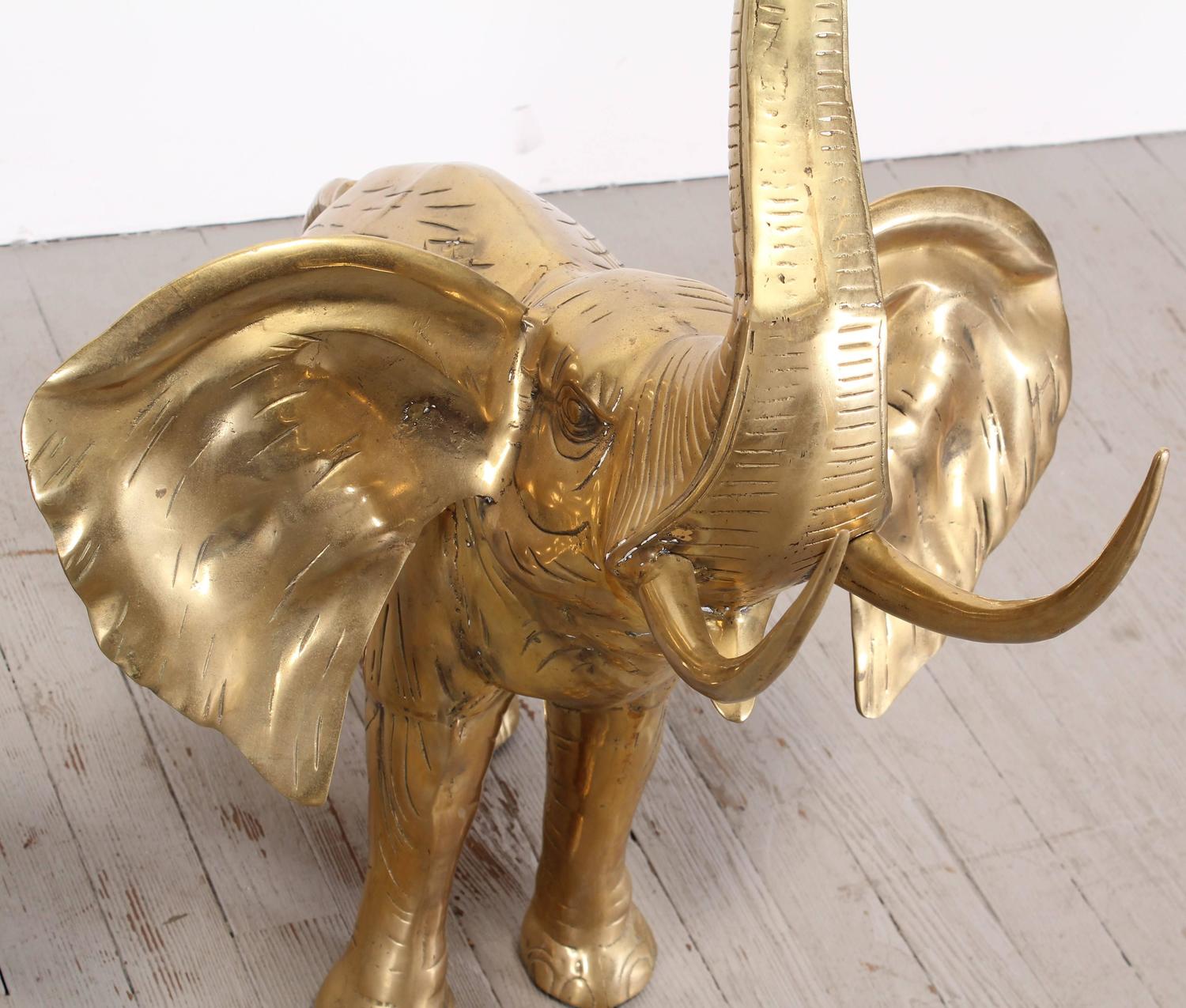 Large-Scale Brass Elephant Sculpture, 1970 For Sale at 1stdibs