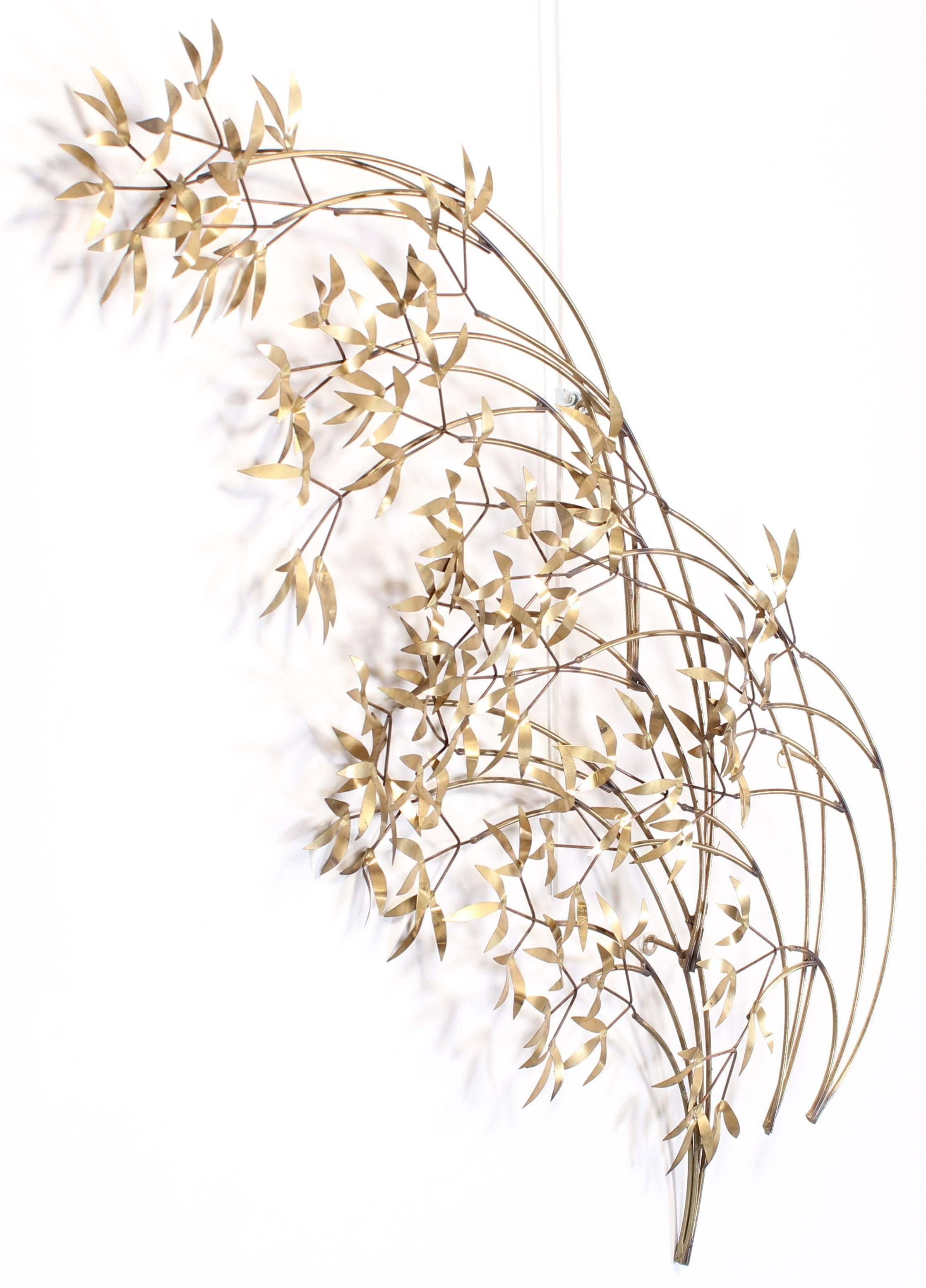 Other Curtis Jere Brass Willow Wall Sculpture, 1970