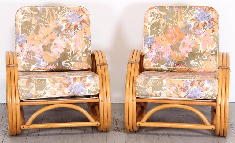 Bamboo Rattan Five-Piece Patio Set, 1940 at 1stDibs