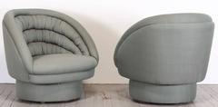 Vladimir Kagan "Crescent" Swivel Lounge Chairs and Sofa, 1960