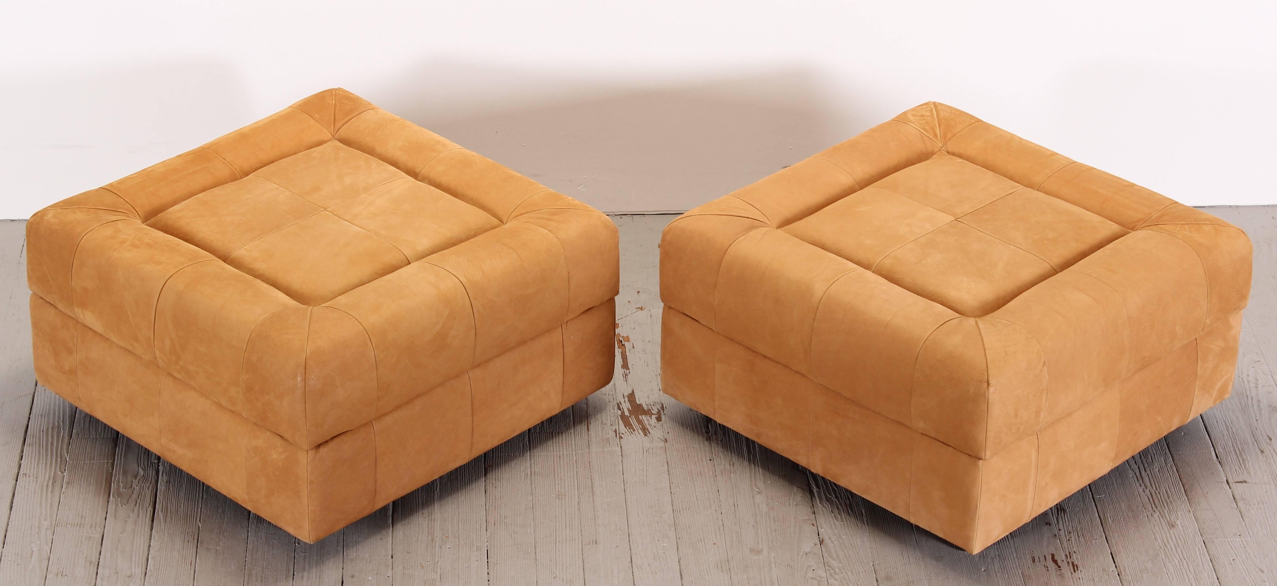 Other Pair of Suede Leather Lounge Chairs by Lafer, 1970