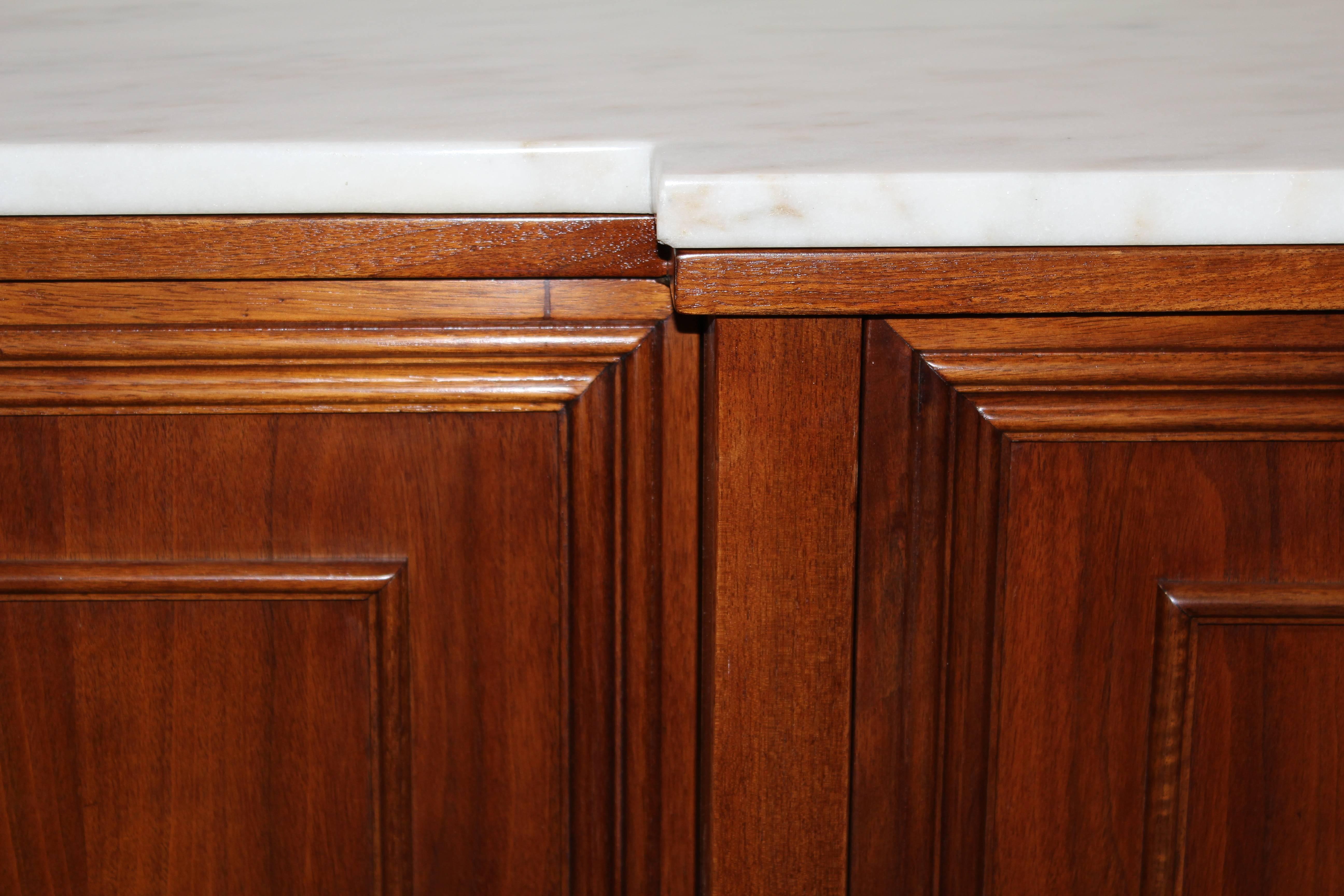 Walnut Hollywood Regency Sideboard in the Style of Jansen, 1940 2