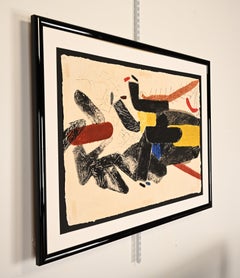 Serge Hélénon Large Abstract Carborundum Intaglio Print, Framed