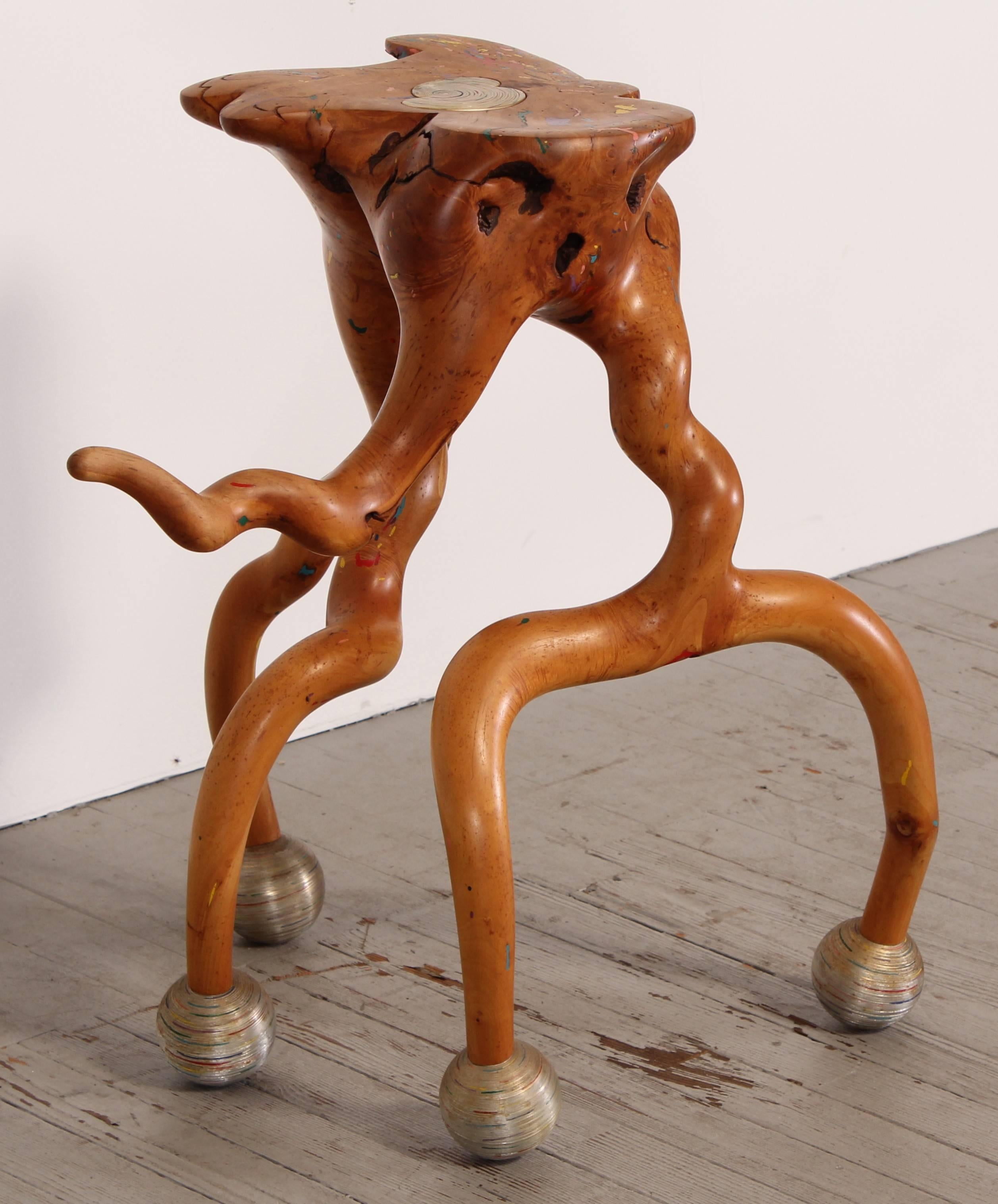 Organic Modern Signed Jon Brooks One of a Kind, Handmade Sculptural Root Table, 1986