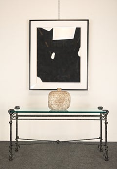 Italian Giacometti Style Iron & Glass Serpent Console Table