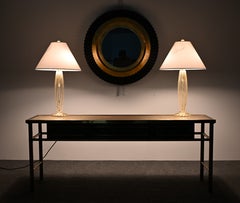 John Hutton für Donghia: Tischlampe „Twist“ aus Murano-Glas mit goldenem Aventurin
