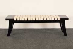 Christian Liaigre for Holly Hunt Black Oak Woven Webbed Bench, Late 20th Century