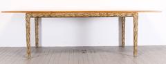 Phyllis Morris Style Dining Table Laurel Leaf Carved Leg, 1950s