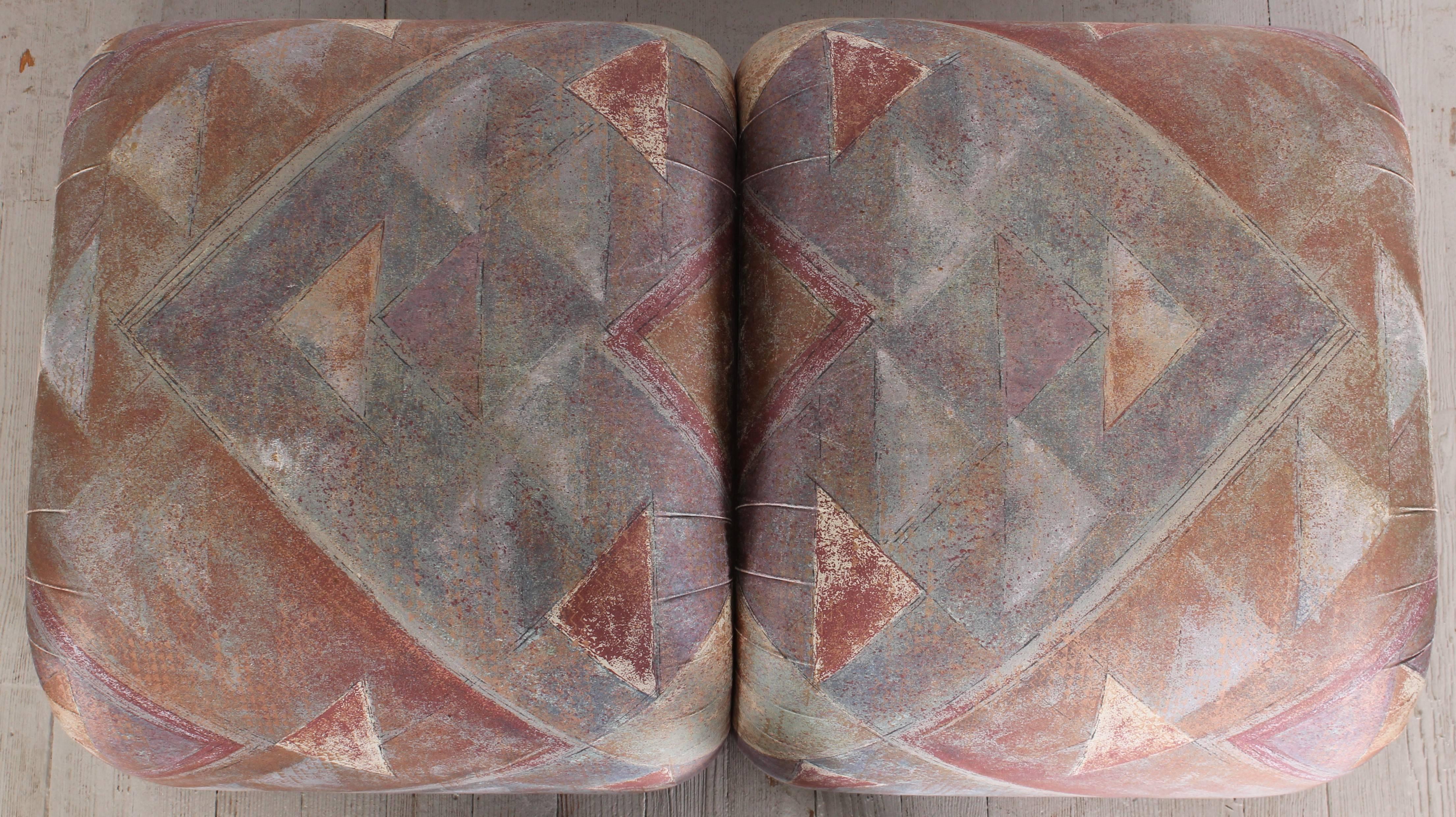 Late 20th Century Pair of Vladimir Kagan Style Ottoman 1985 by Directional