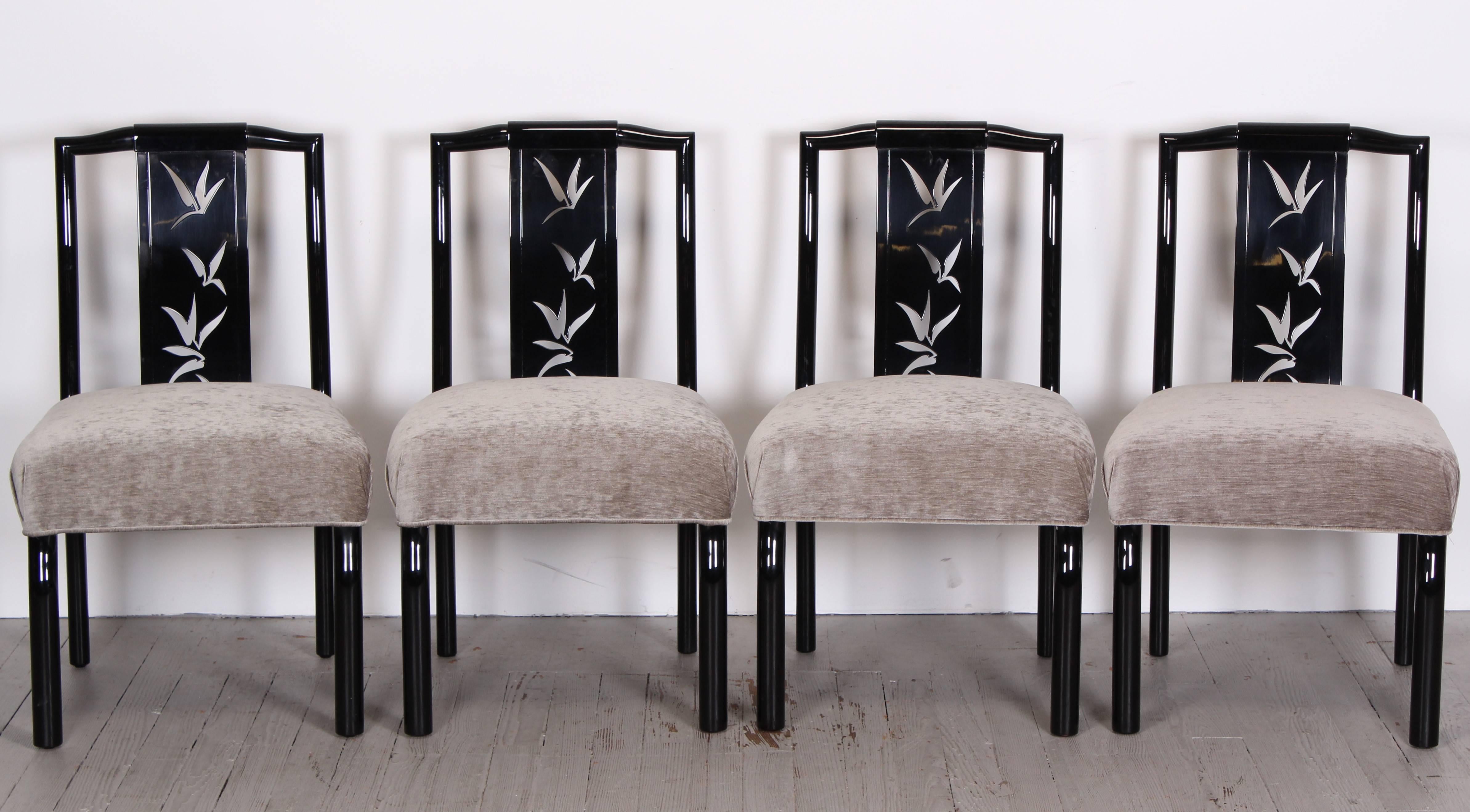 20th Century James Mont Dining Table with Eight Chairs Asian Modern, 1940s