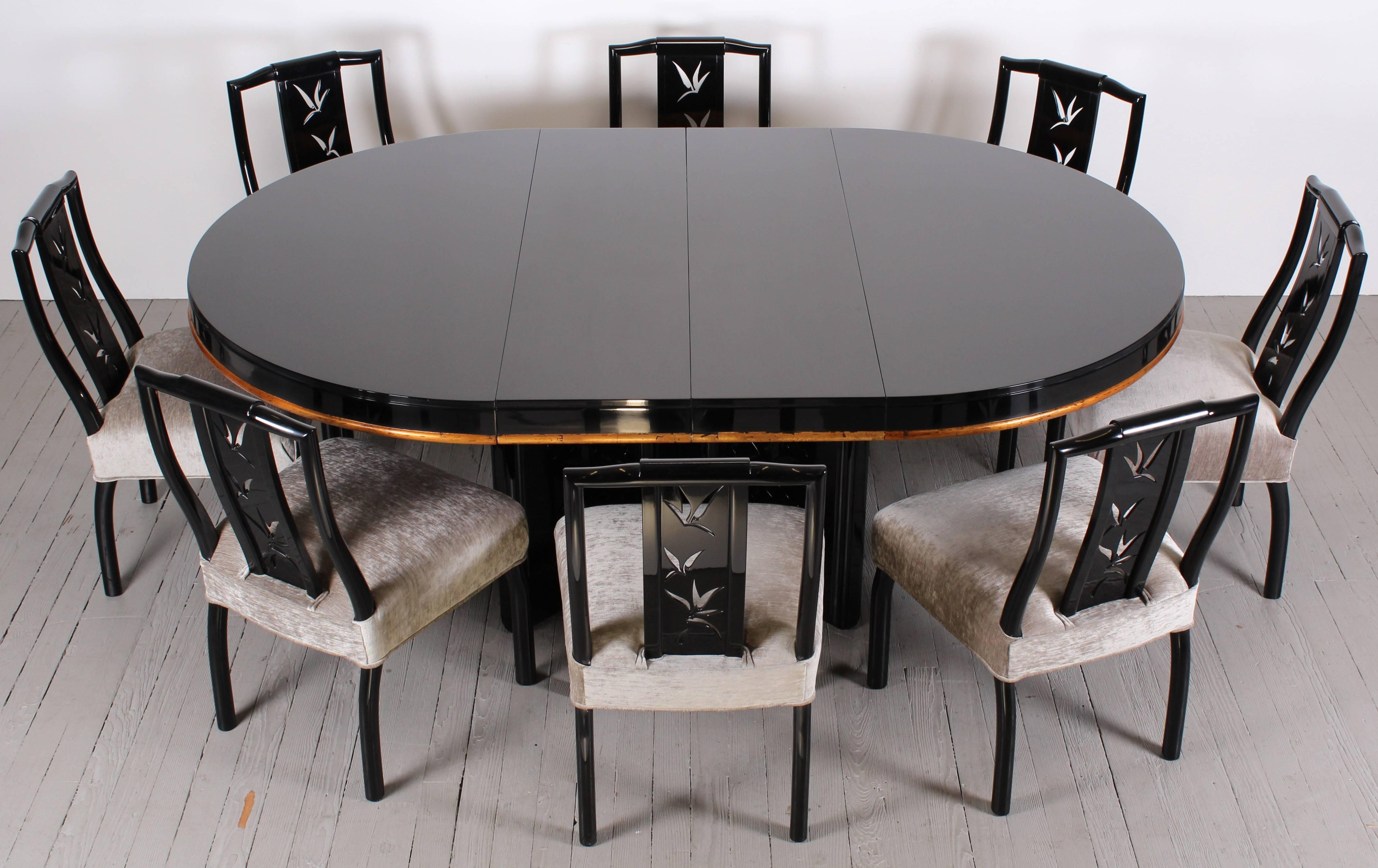 James Mont Dining Table with Eight Chairs Asian Modern, 1940s 2