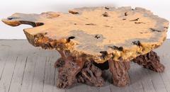 Burl Wood Nakashima Style Maple Slab Coffee Table, 1970s