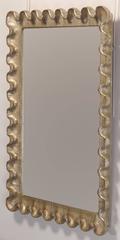 Italian Silver Gilt Scalloped Frame Mirror, 1950s