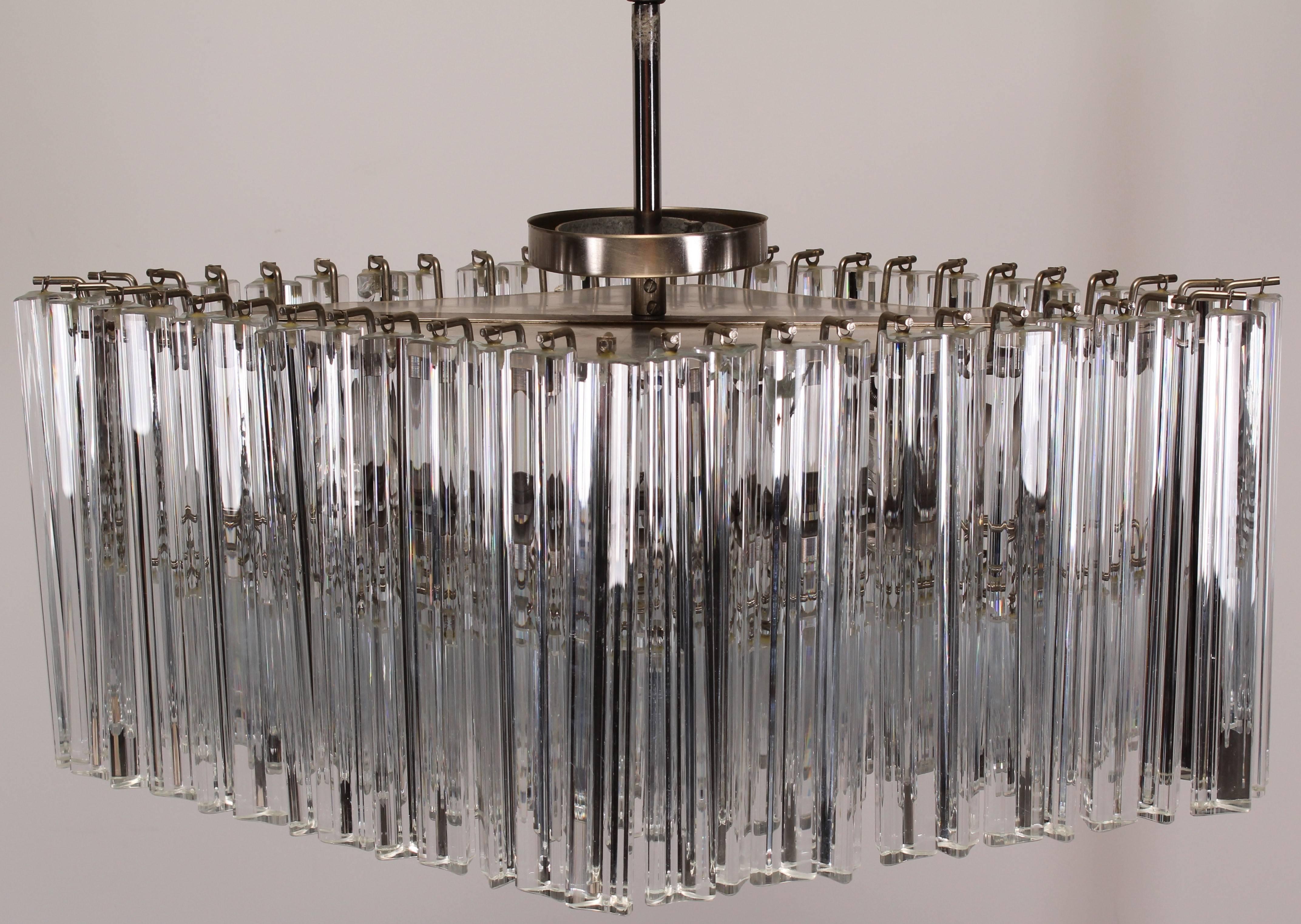 Venini Crystal Diamond Chandelier 1960s In Excellent Condition In Hamburg, PA