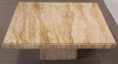 Square Italian Travertine Marble Coffee Table, 1970s