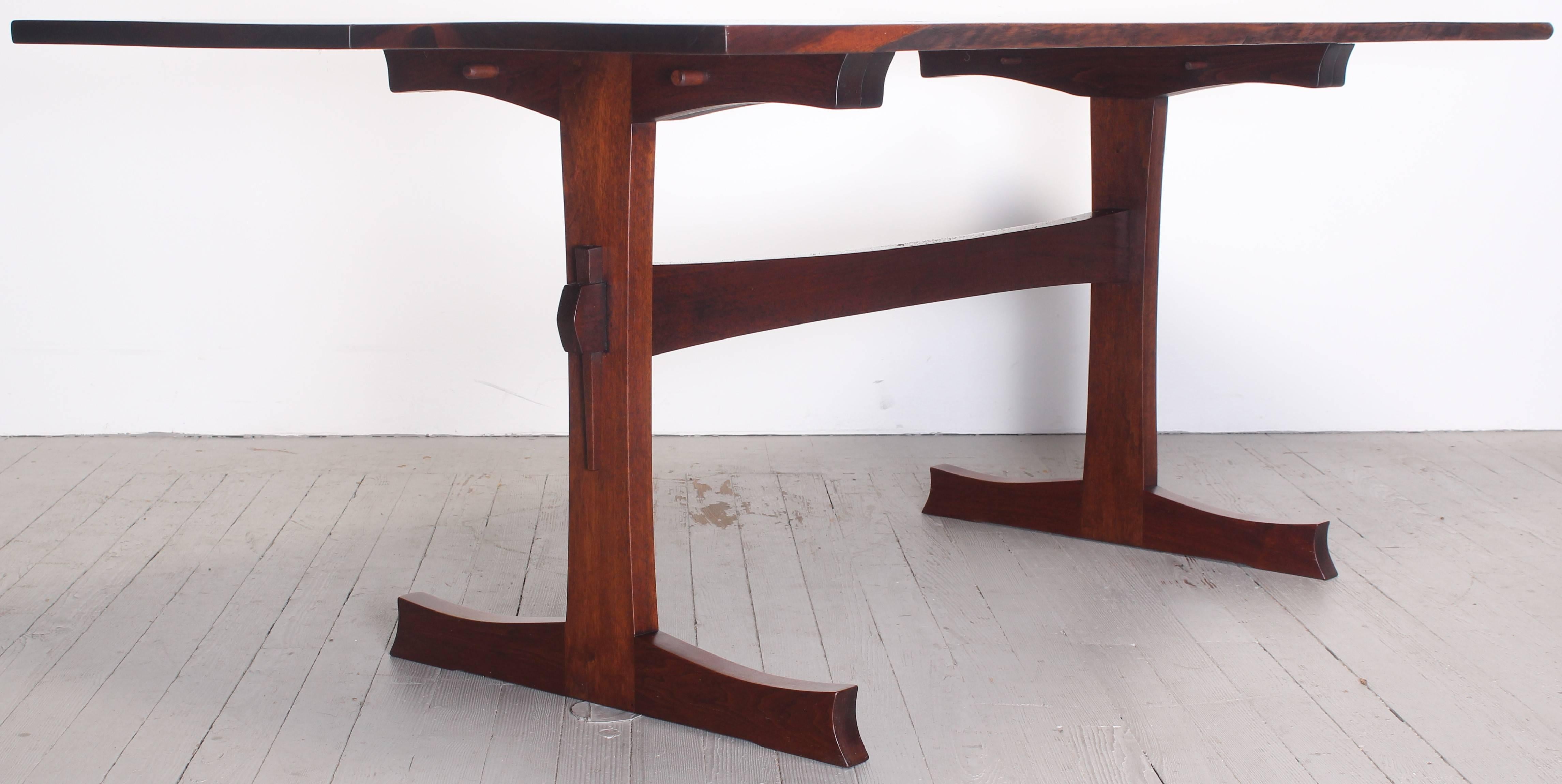 Richard Kagan Walnut Trestle Table Nakashima Style, 1970 2