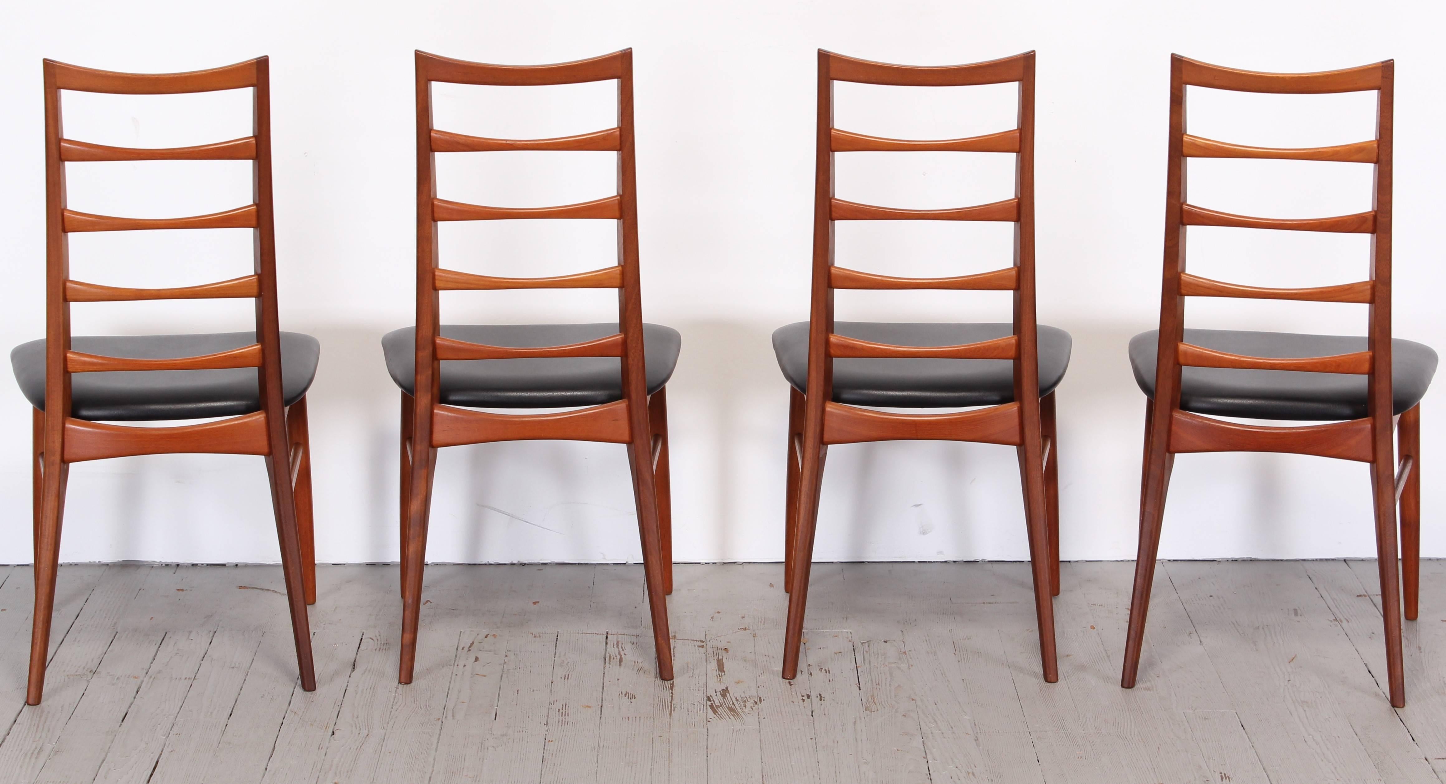 Scandinavian Modern Set of Four Koefoed Hornslet Teak Lis Dining Chairs Danish, 1960