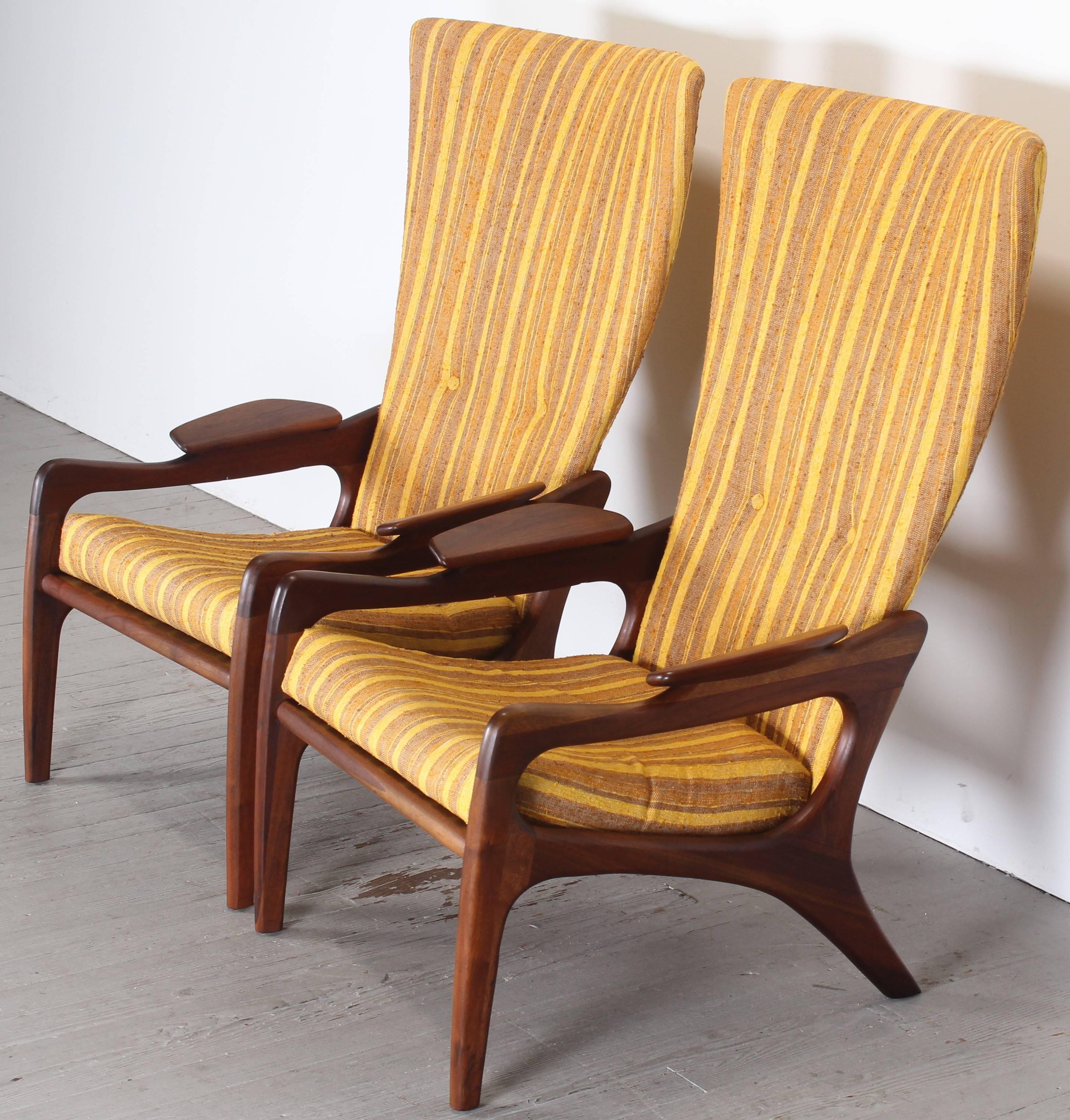 Pair of Original Adrian Pearsall Wingback Chairs, 1960s 2