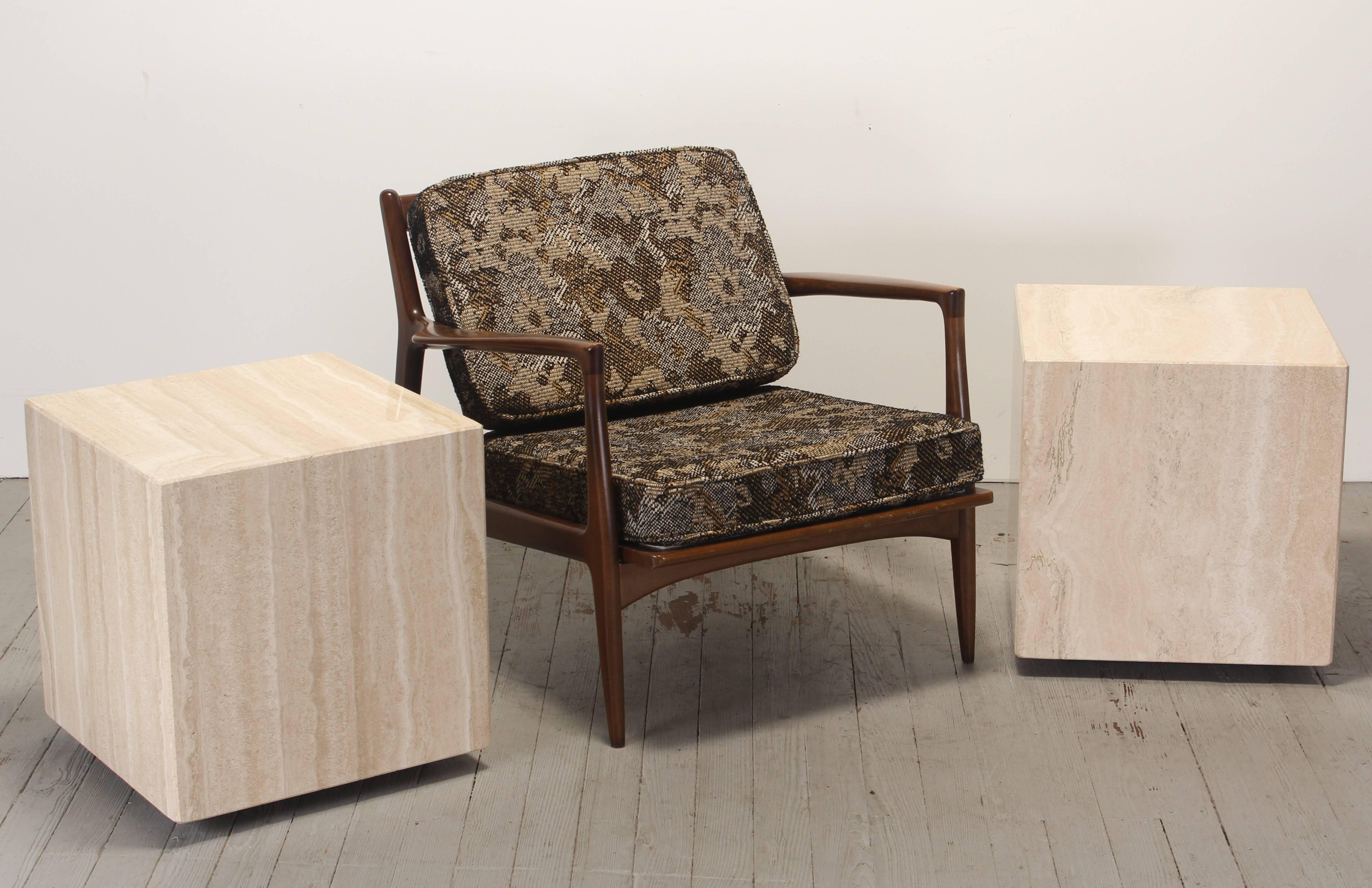 Pair of Travertine Marble Side Tables, 1970s 4