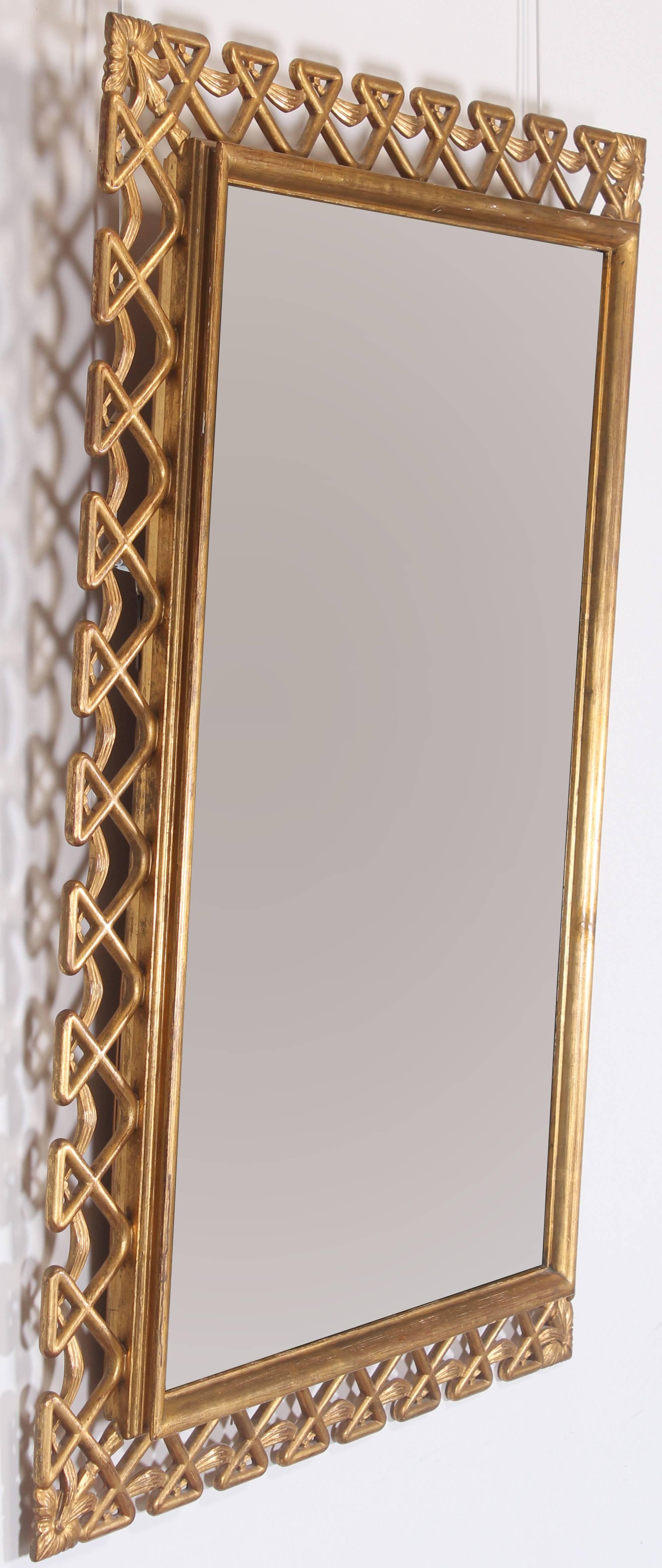 Hollywood Regency Italian Gilt Frame Mirror, 1950s 1