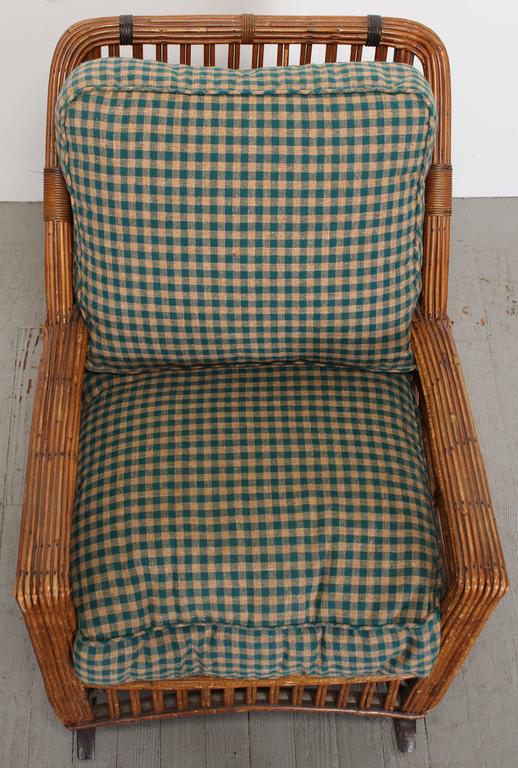 Cramer Art Deco Stick Reed Rattan Wicker Rocking Chair, 1930s at 1stDibs