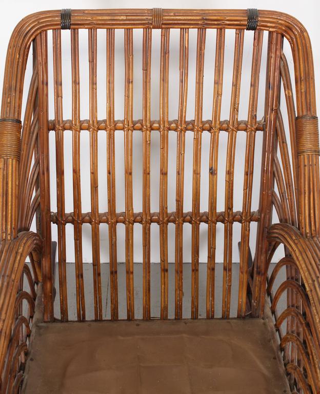 Cramer Art Deco Stick Reed Rattan Wicker Rocking Chair, 1930s at 1stDibs