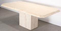 Travertine Marble Dining Table, 1970s