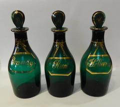 Tantalus with Bristol Green Decanters