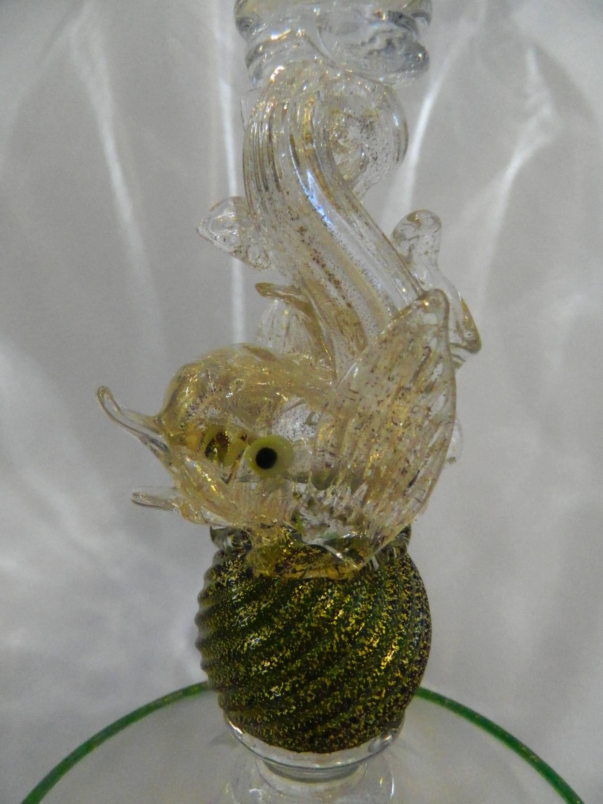 Italian Murano Dolphin Compote For Sale