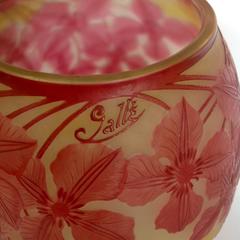 E Galle Red Flowers Vase