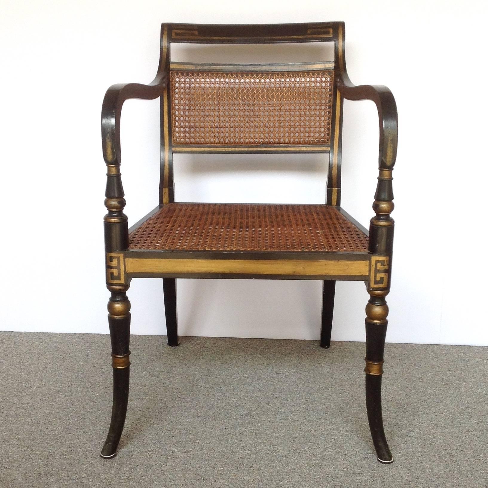 Mid-19th Century Pair of Regency Armchairs English, circa 1830 For Sale