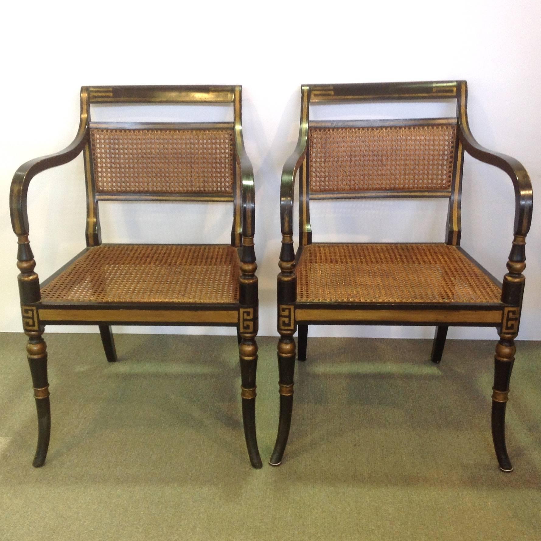 Pair of Regency Armchairs English, circa 1830 In Excellent Condition For Sale In Houston, TX