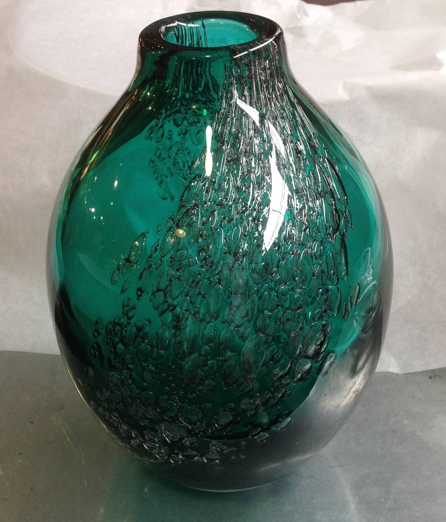 French Maurice Marinot Green Vase For Sale