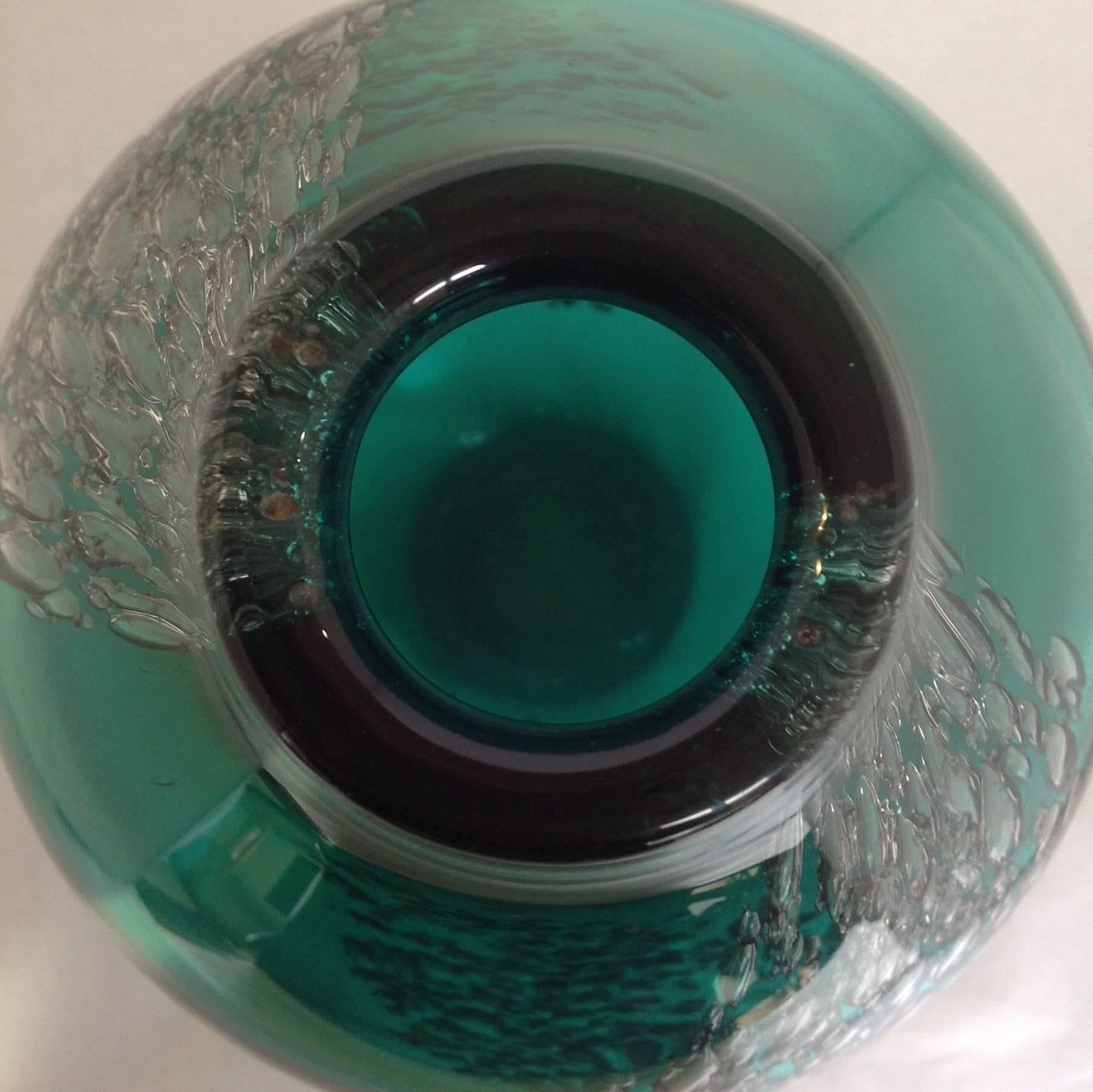 Maurice Marinot Green Vase In Excellent Condition For Sale In Houston, TX