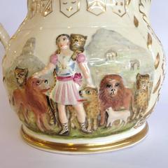 Lion Tamer Large Staffordshire Jug, Circa 1840s