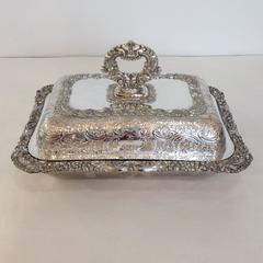 Pair of Chased Sheffield Plate Entree Dishes