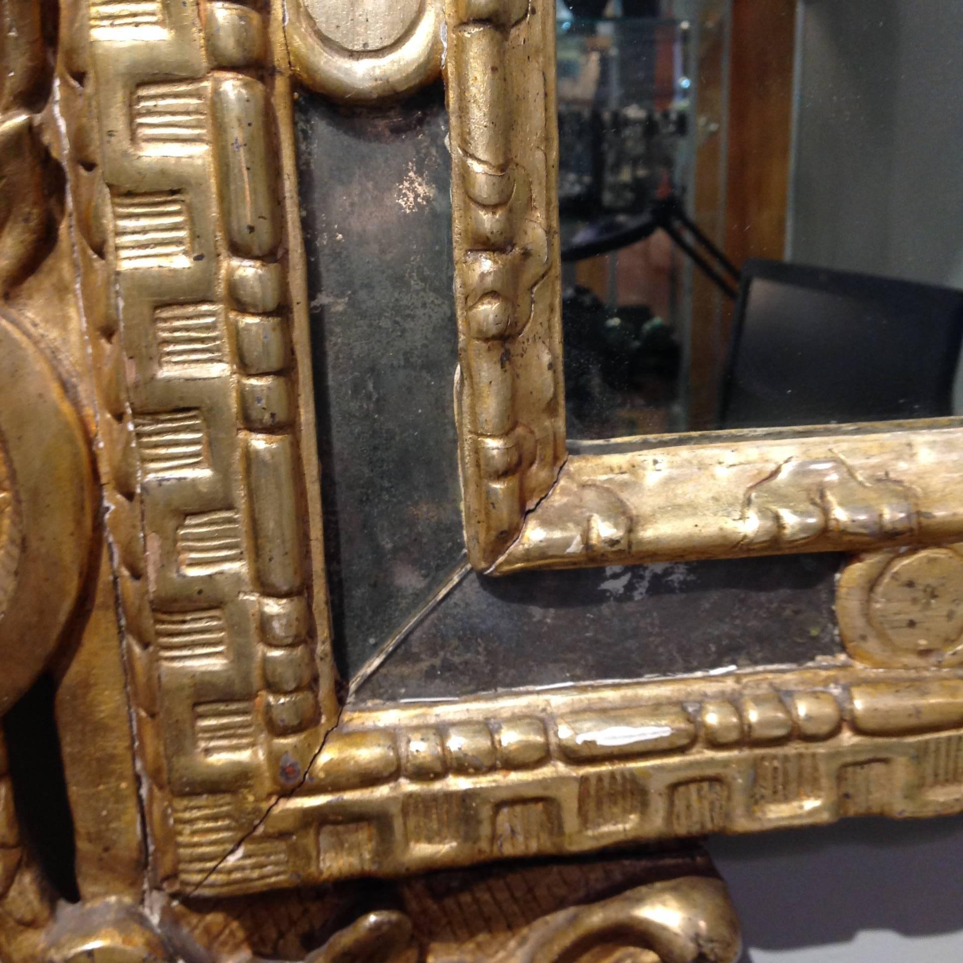 18th Century Gilt Mirror Ornate Continental Antique For Sale