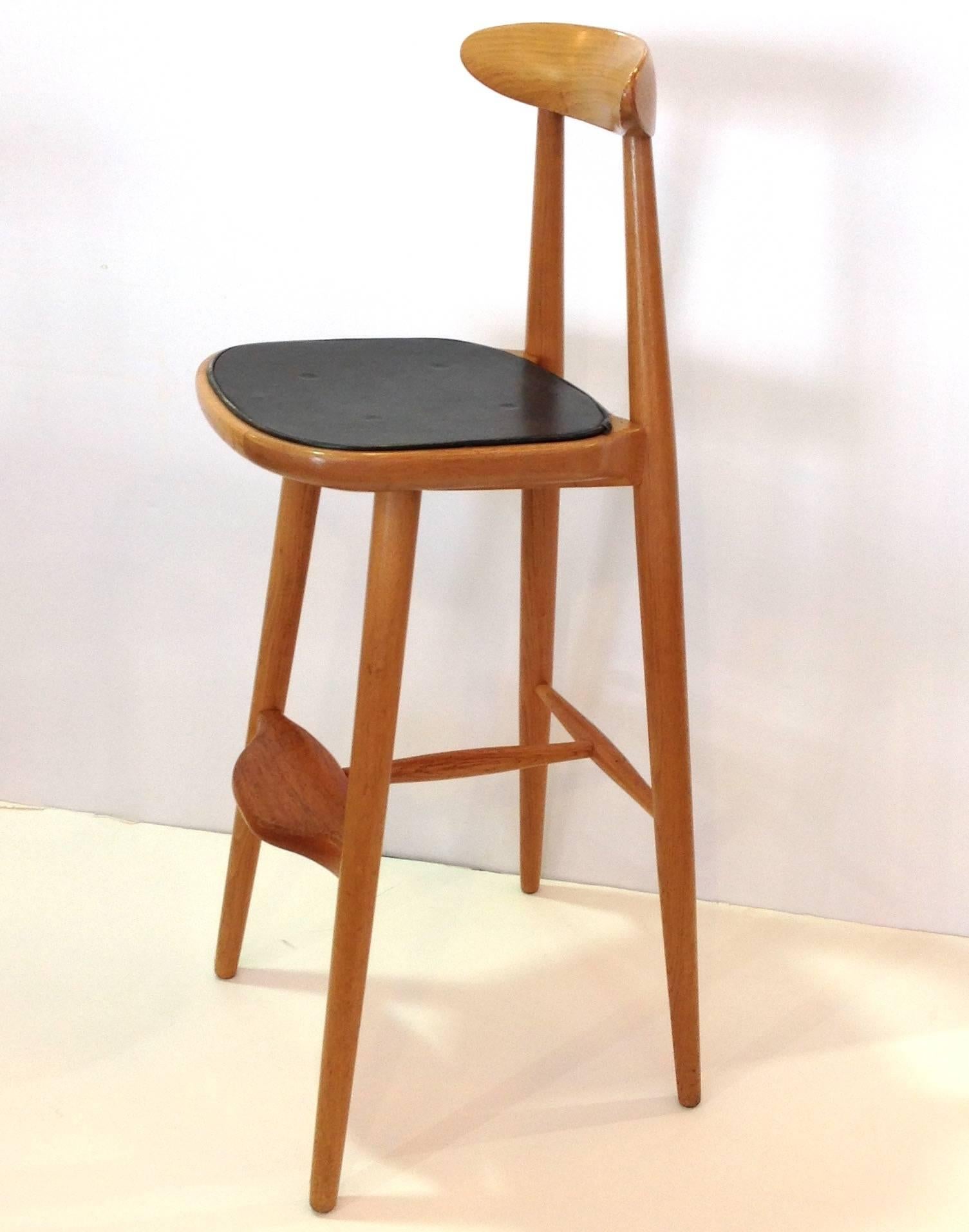 Scandinavian Modern Pair of Vilhelm Wohlert Barstools