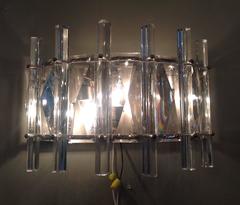 Pair of French Crystal Four-Light Sconces