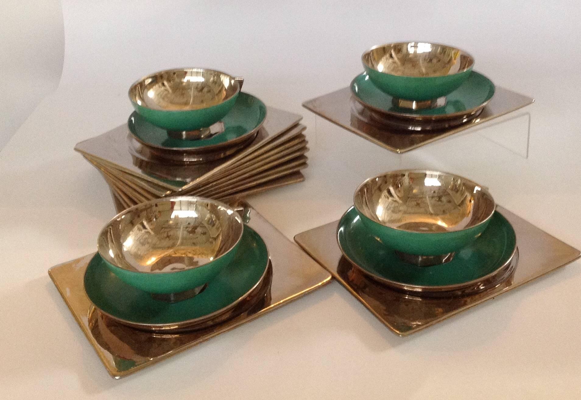 French Jean Luce Art Deco Luncheon Set For Sale