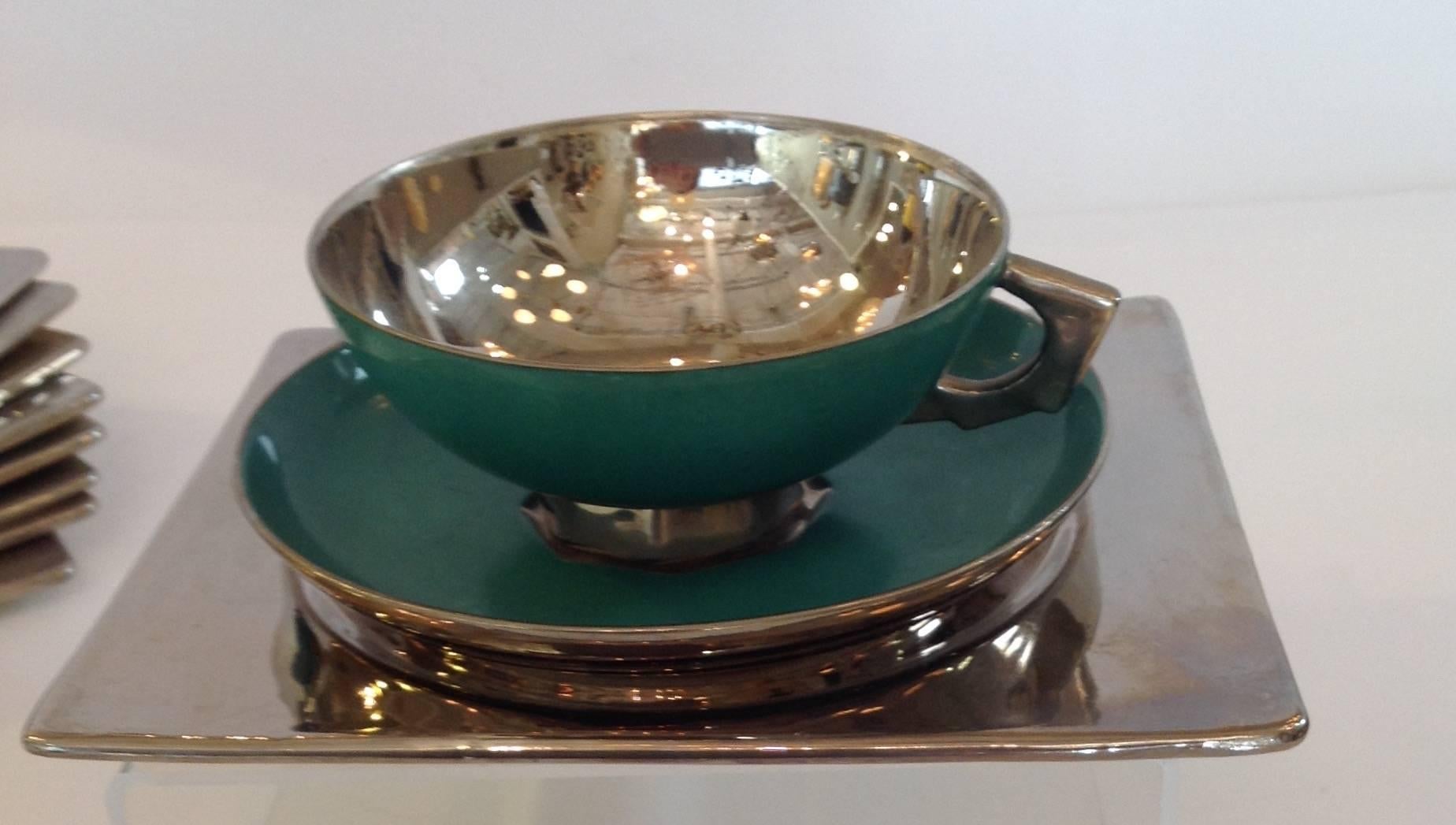 Jean Luce Art Deco Luncheon Set In Excellent Condition For Sale In Houston, TX